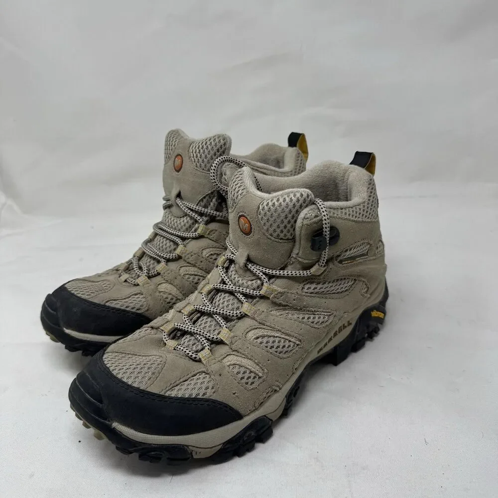 Merrell Moab Ventilator Mid Boots Mens Size 8.5 Taupe Hiking Vibram J86592